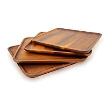 Bandeja Rectangular de Madera Hecha a Mano, Bandeja de Madera Natural para Servir Desayuno, Té, Café, Mesa de Comedor, Cocina, Restaurante, Hotel - Product Image 2