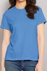 T-shirt uni élégant pour femme, coupe slim, col rond, coton de haute qualité, manches courtes, imprimé, tricoté - Product Image 3