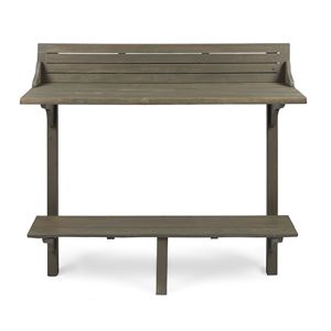 Tavolo da Bar per Balcone in Legno di Acacia con Finitura Grigia, Prodotto Elegante e Durevole - Product Image 2