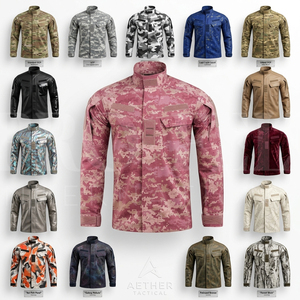 Camisa de Uniforme de Manga Larga con Estampado de Camuflaje Digital, Ropa de Trabajo Ligera y Transpirable para Exteriores, Chaquetas con Diseño de Bolsillos - Product Image 1