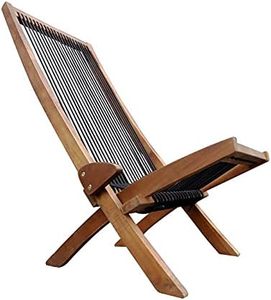 Modern Solid Teak Wood Rope Sling <b>Folding</b> Lounge <b>Chair</b> for Outdoor Use in Villa Hotel Park & Garden - Product Image 6