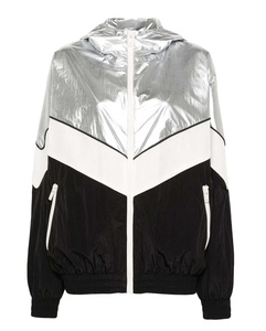 Windbreaker Jacket Men Fashion Custom Nylon Zip up Coat Black White Silver Tone Windproof Waterproof Custom Anorak Jacket - Product Image 1