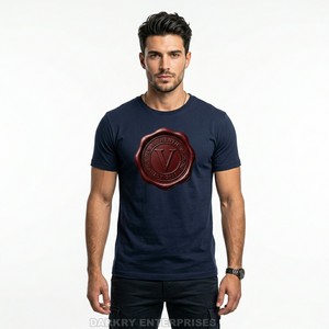 Camiseta Negra Personalizada para Hombre con Diseño Gráfico Gótico Victoriano, Estampado de Damasco y Colmillos, Camiseta Casual de Algodón, Proveedor Mayorista de Ropa OEM - Product Image 4