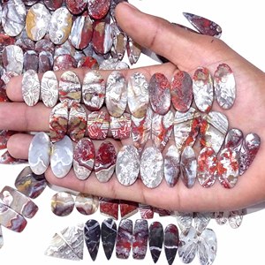 Paire de pierres précieuses naturelles en agate Crazy Lace, cabochons de haute qualité pour la fabrication de bijoux, Rajasthan AMAN GEMS - Product Image 2