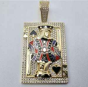 King of Spades Playing Card Pendant Hip Hop Iced Out 925 Silver Pendant Two Tone Pendant Casino Jewelry Gambling Lovers Gifts - Product Image 3
