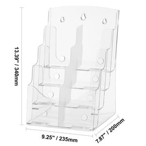 Exhibidor de Folletos Acrílico Transparente de 4 Niveles, 8.5 x 11 Pulgadas, Organizador de Plástico para Folletos - Product Image 4