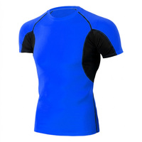 T-shirt de compression personnalisé pour homme à manches courtes, séchage rapide, anti-UV, coupe ergonomique, sous-vêtement de sport, haut d'entraînement
