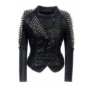 Outdoor Windproof Women <b>Leather</b> <b>Jacket</b> Bomber Style Streetwear Smooth Zipper Water Resistant Customized Logo <b>Leather</b> <b>Jacket</b> - Product Image 1