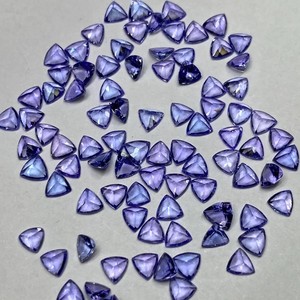 Tanzanita natural de 3 mm con corte trillón facetado, piedra preciosa suelta certificada, gemas de tanzanita azul para joyería DIY al por mayor. - Product Image 4