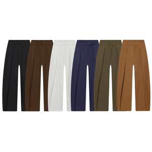 Nouvel Arrivage 2026 – Pantalon Femme Vert Olive Ample à Taille Haute, Coupe Décontractée, Longueur Cheville, Minimaliste, Uni, en Crêpe - Product Image 4