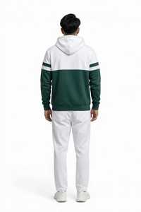 ONETEN APPARELS <b>Men's</b> Color Block Anti-Shrink Winter Streetwear <b>Hoodie</b> Plus Size Cotton French Terry Pullover Sweatshirt - Product Image 3