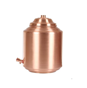 Pot de stockage d'eau en cuivre, distributeur métallique, réservoir d'eau froide pour la distribution d'eau potable avec support, en promotion au meilleur prix - Product Image 1