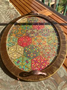 Bandeja de Madera Estampada de Tamaño Estándar, Bandeja de Madera Estampada Multicolor para Cocina y Comedor, Plato Decorativo para el Hogar al por Mayor - Product Image 6