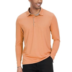 Chemise à manches longues pour homme, couleur unie, tricot en coton respirant, coupe décontractée, chemises de golf, technologie OPTI-Dri, protection solaire - Product Image 5