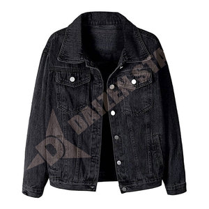 Veste en jean classique pour homme, coupe régulière, délavage foncé, fermeture boutonnée en coton, style décontracté, vêtement d'automne - Product Image 1