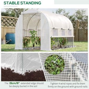 Mini Serra Moderna in Polietilene con Telaio in Acciaio/Plastica, Facile Montaggio, per Uso Domestico/Giardino - Product Image 6