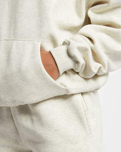 Pink Oversized Hooded Sweatshirt Fleece Pullover Solid Color Regular Sleeve Autumn Wear - Product Image 2