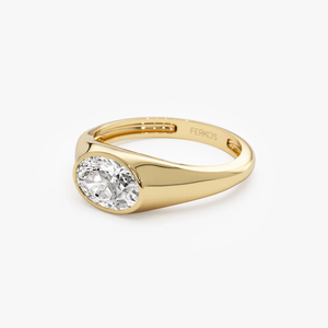 Bague de fiançailles classique en diamant de laboratoire taille ovale, couleur fantaisie, 1 carat, plaqué or 18 carats, bijou solitaire de luxe unisexe - Product Image 2