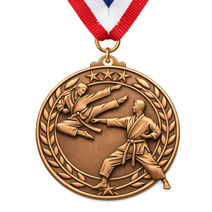 Medallas de Taekwondo Personalizadas para Eventos Deportivos, de Aleación de Zinc, Chapadas en Oro, con Impresión UV y Esmalte Suave - Product Image 2