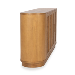Modern Teak Wood Rattan <b>Sideboard</b> Cabinet Living Room Storage Furniture - Product Image 4
