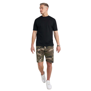 Shorts en toile et maille respirants pour hommes, style fitness urbain, 100 % polyester, motif uni, avec logo décoratif, vente en gros sur mesure - Product Image 1