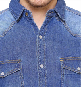 Camisas de Mezclilla Personalizadas de Manga Larga para Hombre, Ropa Casual de Moda, Camisas de Mezclilla de Algodón para Hombre, Multicolores - Product Image 2