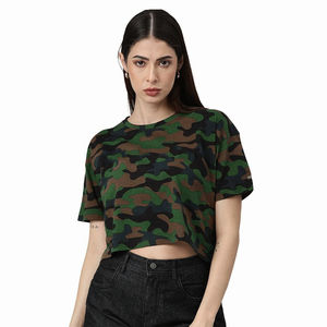 เสื้อครอปท็อปผู้หญิง น้ำหนักเบา ระบายอากาศดี สีพื้น สไตล์สตรีทแวร์ เสื้อยืดผู้หญิง ผ้าฝ้าย 100% รับสกรีนโลโก้ตามแบบ - Product Image 1