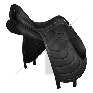 Selle de dressage artisanale de qualité supérieure en cuir naturel souple, avec siège profond en bois, épaisse, pour l'équitation anglaise, produits équestres d'Inde. - Product Image 3