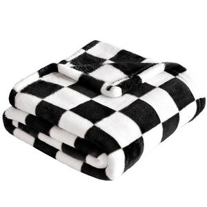Couverture de lit et de maison en coton peluche à motif écossais vert et blanc, carrée, respirante, tissée, moderne, pour l'hiver - Product Image 4