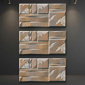 Azulejos de Pared para Exteriores de Porcelana Cerámica Antibacteriana, Diseño de Ladrillo de Piedra Colorida, 300x600mm, Acabado Rústico Mate Terrazzo, 30x60cm - Product Image 4