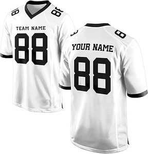 Maillot de football unisexe blanc à col en V, numéro 88, impression sublimée, respirant, manches courtes, coupe classique, vêtements pour adultes, logo personnalisé - Product Image 1