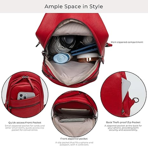 Bolso Bandolera Moderno de Cuero Rojo para Mujer, Bolso de Pecho con Múltiples Bolsillos, Herrajes Duraderos, MOQ Bajo - Product Image 5