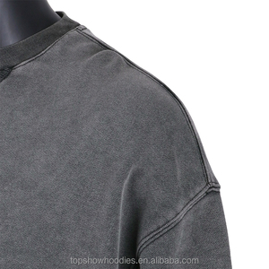 เสื้อสเวตเชิ้ตคอกลมทรงปกติผ้าฝ้ายย้อมสีพื้นพิมพ์ลายดิจิทัลสไตล์วินเทจสำหรับผู้ชาย รุ่นสั่งทำขายส่งประจำปี 2026 - Product Image 2