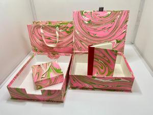Handcrafted <b>wood</b> <b>block</b> and marble paper boxes offering elegant texture and artistic appeal for premium gifting and packaging - Product Image 4