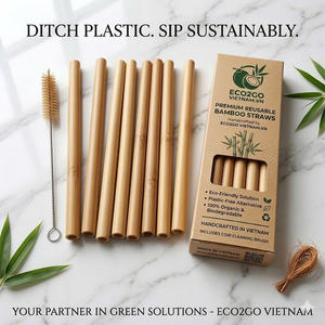 Pajitas de Bambú Natural 2026, Reutilizables, Desechables, Compostables, Libres de BPA, Ecológicas, Hechas en ECO2GO Vietnam - Product Image 5