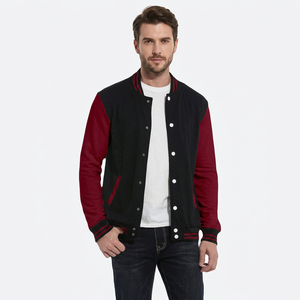 Sweat-shirt personnalisable pour homme, à blocs de couleur, avec boutons-pression, manches longues, style sportif, veste de baseball, logo sur le devant, Bangladesh - Product Image 4