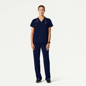 ชุดยูนิฟอร์มพยาบาลผ้าไมโครไฟเบอร์ทอแบบใหม่ล่าสุด ระบายอากาศได้ดี สวมใส่สบาย ยืดหยุ่นได้ เสื้อ+กางเกง สำหรับใช้ในโรงพยาบาล - Product Image 1