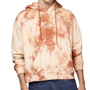 Sweat-shirt à capuche tie-dye pour homme, coupe oversize, décontracté, tricoté, avec poche avant et logo, style printemps, épais - Product Image 1