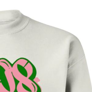 Sweat-shirt à col rond blanc 1908 avec motif graphique, manches longues, poignets côtelés, décontracté, en polaire pour femme, mode streetwear, usage quotidien - Product Image 4