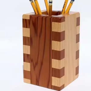 Wooden Rectangle Pen Holder Storage Box Minimalist Office Organizer Standing Type for <b>Desk</b> Neatening Pen And Pencil Holder Box - Product Image 3