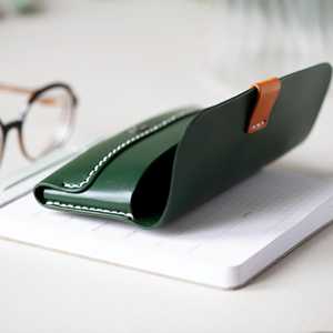 Custom Genuine Leather <b>Glasses</b> Cover Soft Cowhide Pouch Luxury Slim Handmade <b>Reading</b> Spectacles Case Holder LGC-0033 - Product Image 1