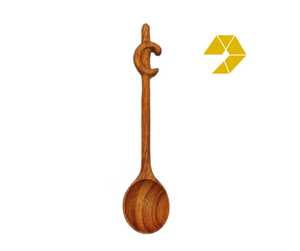Cuchara de café de madera hecha a mano, cuchara de servir de madera con forma de flor y nota musical, madera roja de acacia y fresno de Vietnam, cuchara de madera económica. - Product Image 1