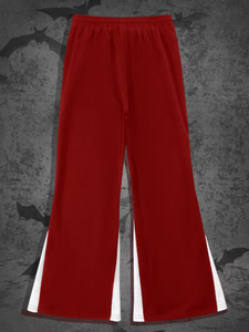 Pantalon évasé imprimé gothique rouge pour homme, taille élastique avec cordon de serrage, respirant, style streetwear, pantalon de jogging, style automne - Product Image 2