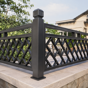 Barandilla Moderna de Metal Negro con Diseño de Rejilla de Diamantes para Balcón Exterior, Valla para Terraza, Jardín, Villa, Panel de Seguridad - Product Image 4