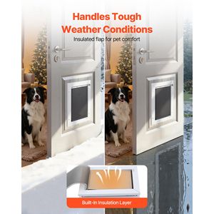 Puerta para Mascotas Resistente a la Intemperie con Tres Solapas Magnéticas, Marco Metálico Resistente para Uso Interior y Exterior, para Perros, Gatos y Animales Pequeños - Product Image 4
