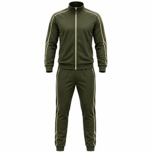 Ensemble de survêtement pour homme, manches longues, fermeture éclair sur le devant, design sportif, matière respirante en spandex/coton, vêtements d'hiver, capuche unie imprimée - Product Image 3