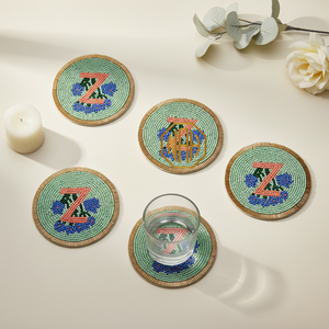 Posavasos Bohemios Hechos a Mano con Cuentas de Calavera de Azúcar, Manteles de Tela Ecológicos, Decoración de Mesa - Product Image 6