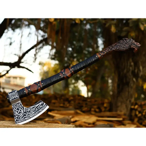 LEGACY BLADES ขวานโทมาฮอว์กทำมือระดับพรีเมียมจากเหล็กกล้าคาร์บอน ด้ามไม้สลักลาย สำหรับกิจกรรมกลางแจ้ง ผู้ผลิตจากโรงงาน - Product Image 2
