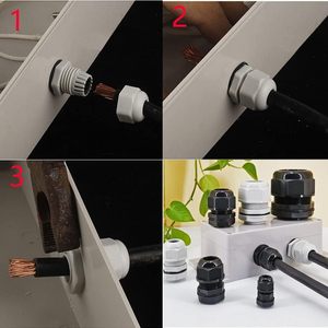 ขั้วต่อไนลอนพลาสติกสีขาวกันน้ำ IP68พร้อมที่ยึดสายและ PGPG42ล็อค - Product Image 2