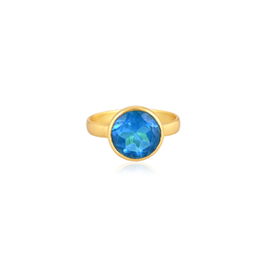 Blue Topaz Hydro <b>Adjustable</b> <b>Ring</b> Handmade Gemstone Jewelry for Women - Product Image 1